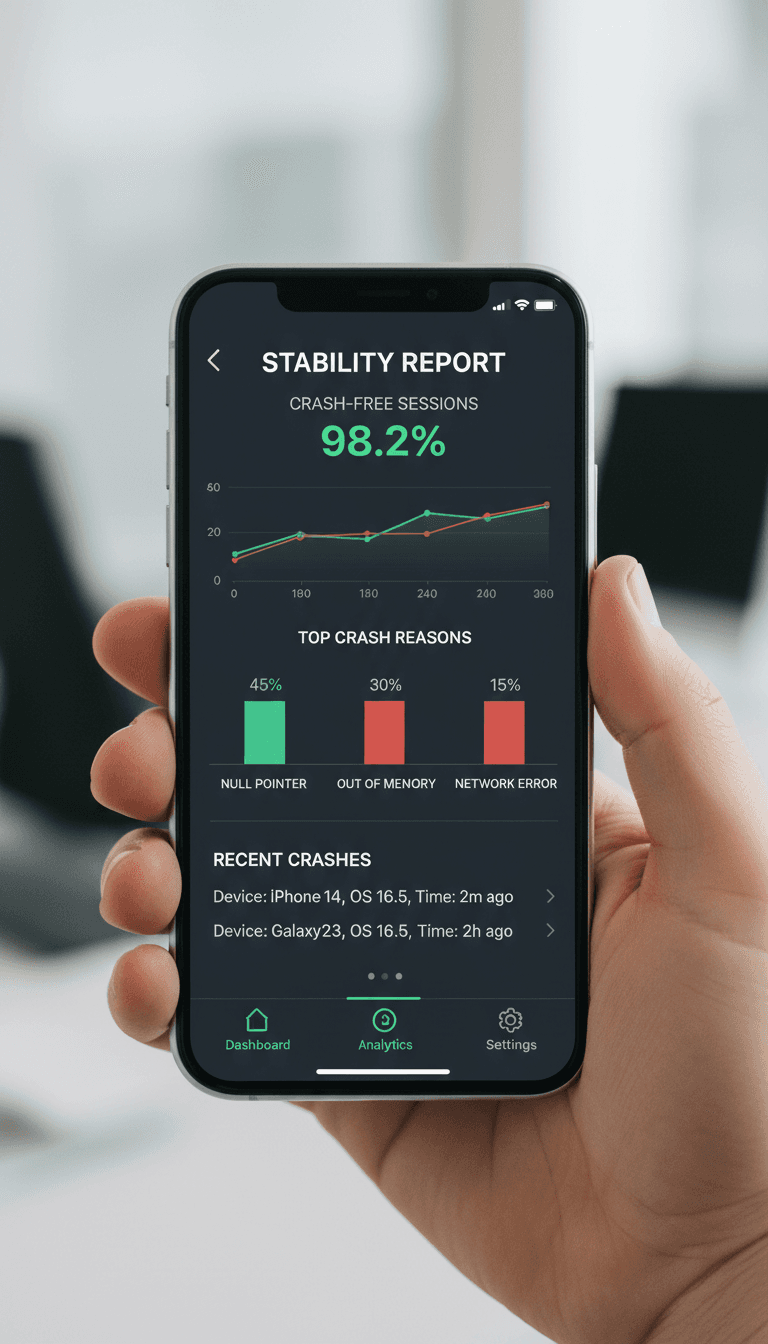 App health audit report on mobile device