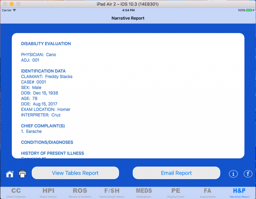 9 Narrative Report View